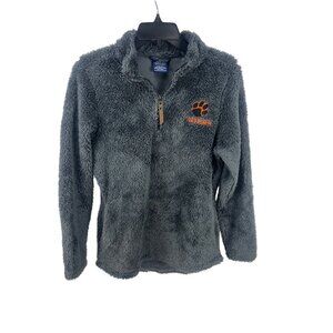Charles River Apparel Gray Fleece 1/4 Zip Pullover Jacket Tigers Embroidery Sz S